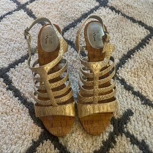 Gold Snakeskin Heels